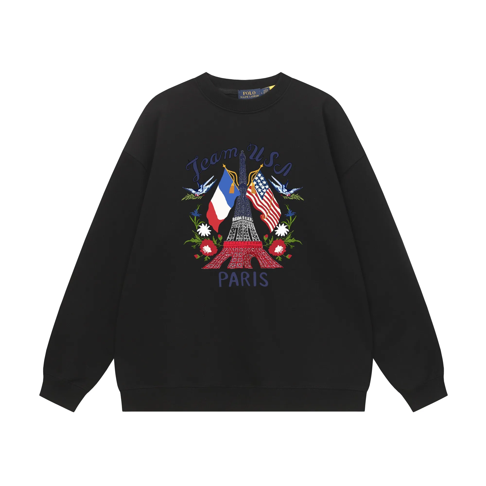 P200 Long-term stock] RalphLauren/Ralph Lauren 2025 autumn and winter new bear letter print 420g heavy large terry sweatshirt Ralph Lauren's age-reducing item, the coat fabric is made of 85% cotton ➕15% polyester, which not only retains the softness, comfort and breathability of cotton, but also adds the wear resistance and wrinkle resistance of polyester fiber, making the clothes more durable and easy to care for. Even in slightly cooler weather, you won't feel stuffy when wearing it. This kind of fabric has a natural crisp feel and is not easy to pill or deform. The bear on the chest is printed with English letters. It is full of color, full of three-dimensionality, and lifelike, adding a bit of liveliness and interest to the whole sweatshirt. There is no pressure to dress, regardless of age or gender. Complete accessories! Color: black, white, navy blue, light floral gray Size: M-L-XL-XXL